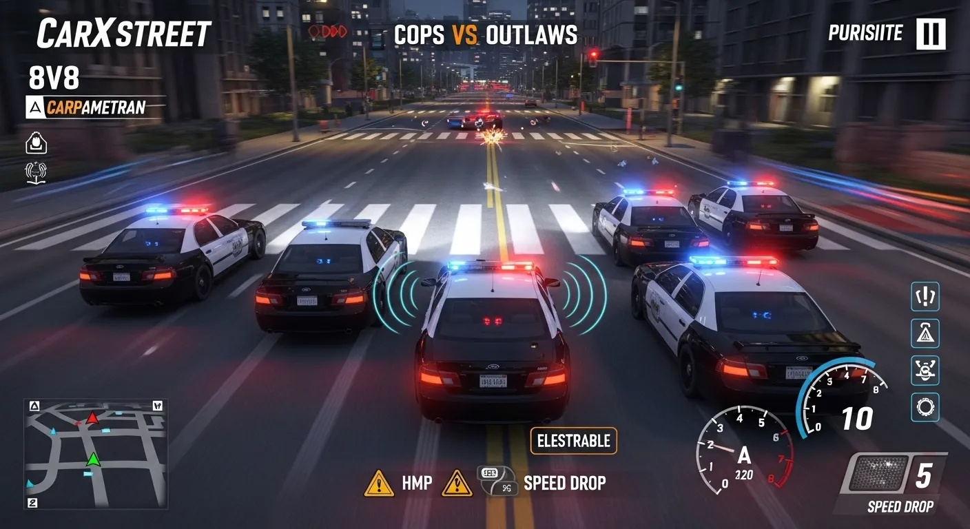CarX Street PvP Pursuit Mode Cops vs Racers Gameplay