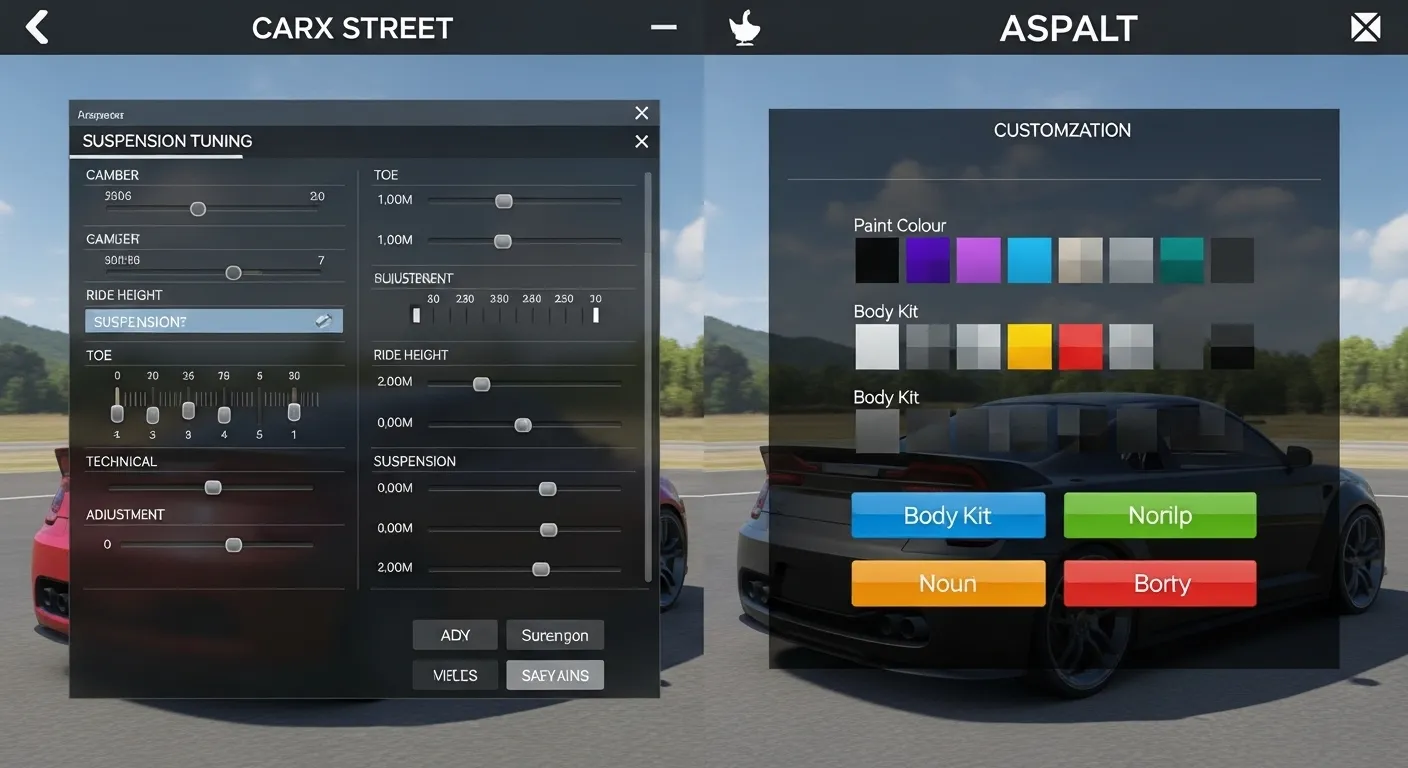 CarX Street Deep Tuning vs Asphalt Legends Simple Customization