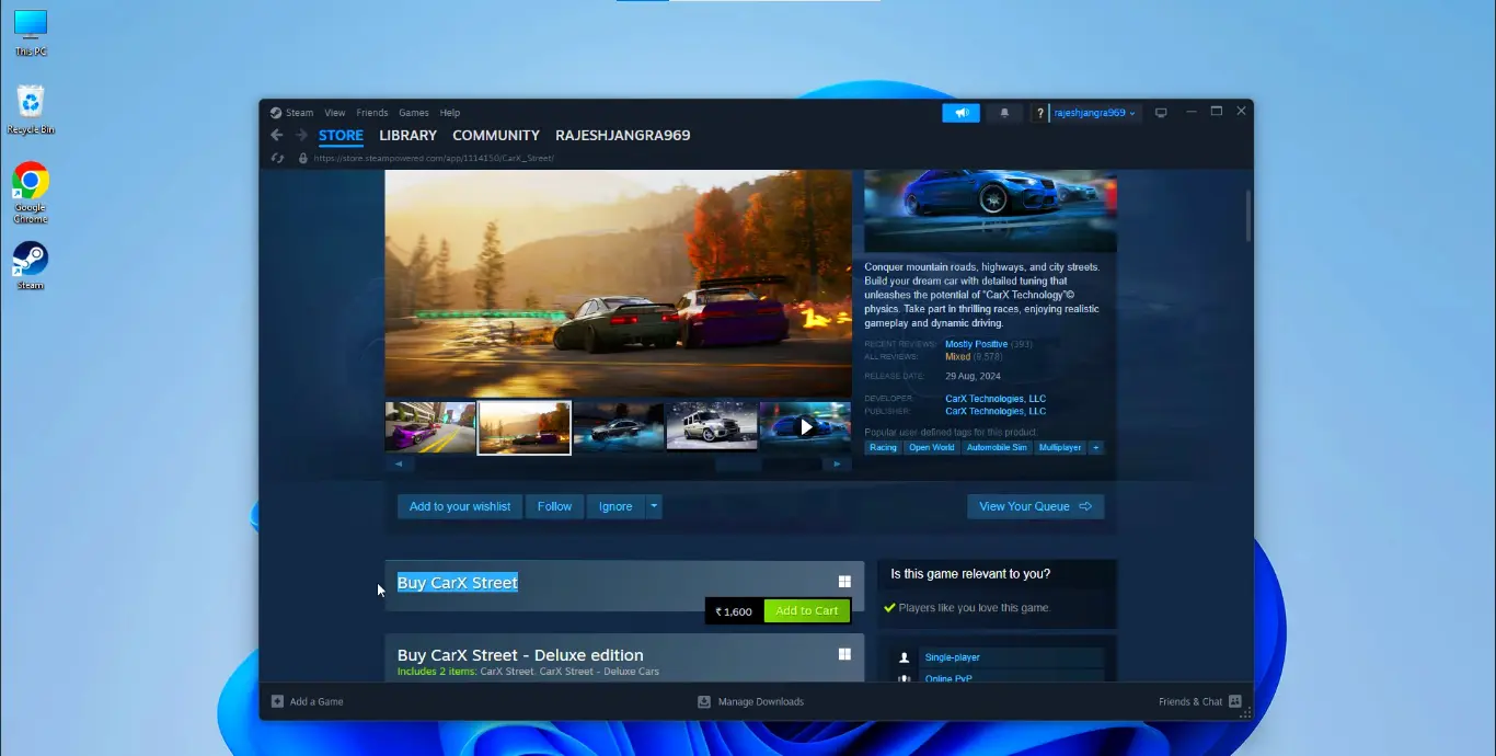 CarX Street Installation on Android Emulator BlueStacks 5