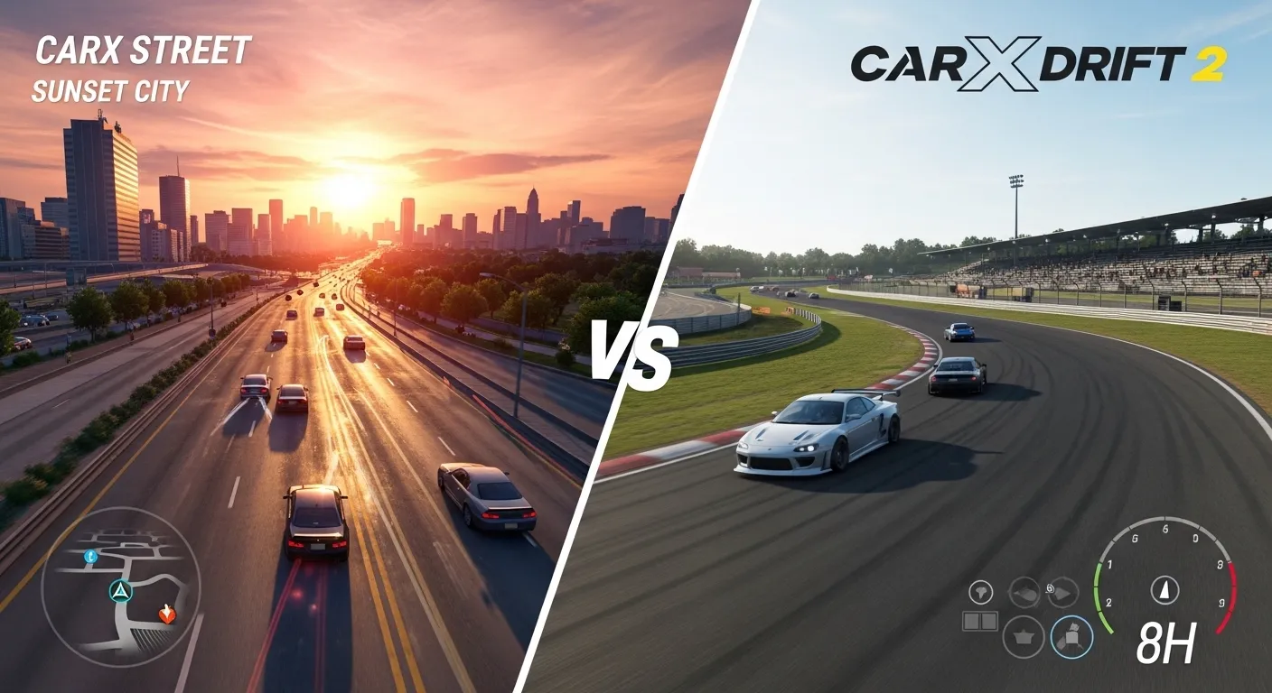 CarX Street Open World vs CarX Drift Racing 2 Track Comparison
